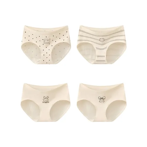 MQD 4 шт [Бежево-абрикосовый + Бежево-абрикосовый + Бежево-абрикосовый + Бежево-абрикосовый] Kids Нижнее белье