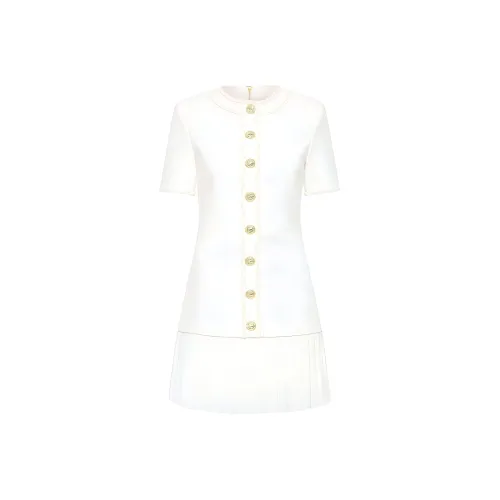 REBECCA VALLANCE SS24 Короткое платье с короткими рукавами цвет слоновая кость женское