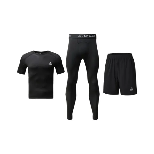 PEAK Бег Одежда Sets Унисекс Набор из 3 шт Черный