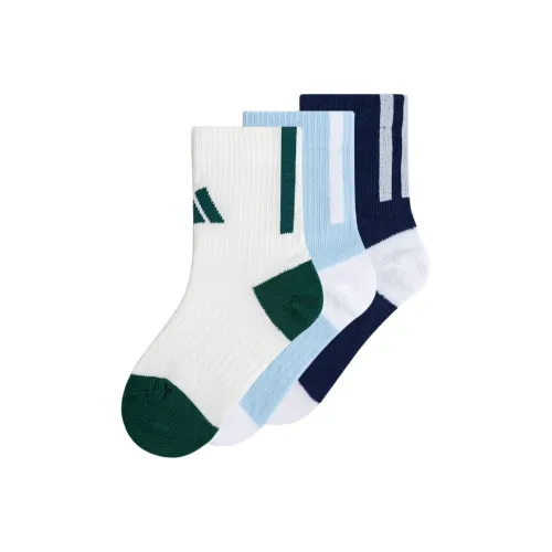 Adidas 3 шт Розово-синий/Нефритовый белый/Темно-синий Школьный возраст Носки