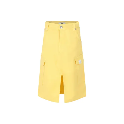 MSGM Однотонная Юбка Детская Желтая