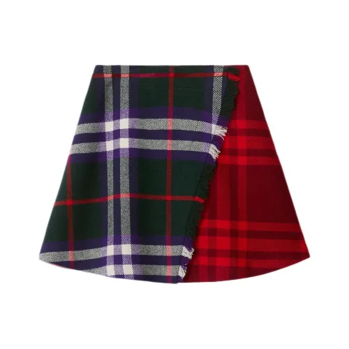 Burberry FW24 Полосы Клетка Многоцветный Красный Детский