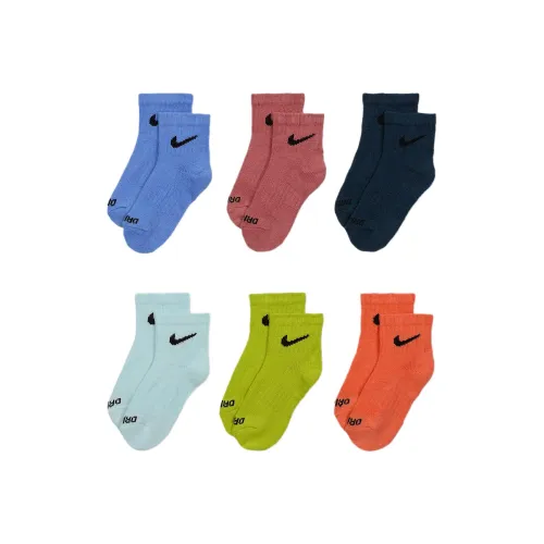 Nike Dri Fit Носки 6 пар Синий Коричневый Черный Циановый Зеленый Оранжевый Детские