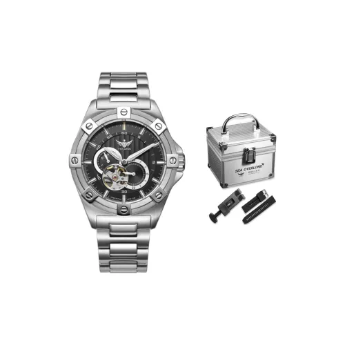 YELANG CHAO Trend Collection Автоматический Механический Механизм Нержавеющая Сталь Ремешок Часы Мужские Часы Синий Циферблат