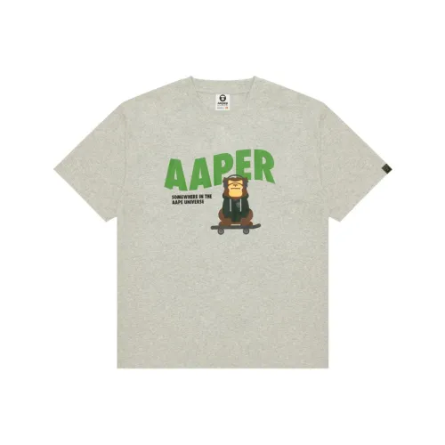 AAPE Серый Белый WH2 Мужская T-Рубашка