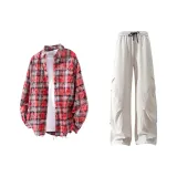 Washed Red Shirt + Light Gray Pants  
Промытый Красный Рубашка + Светло-Серые Штаны