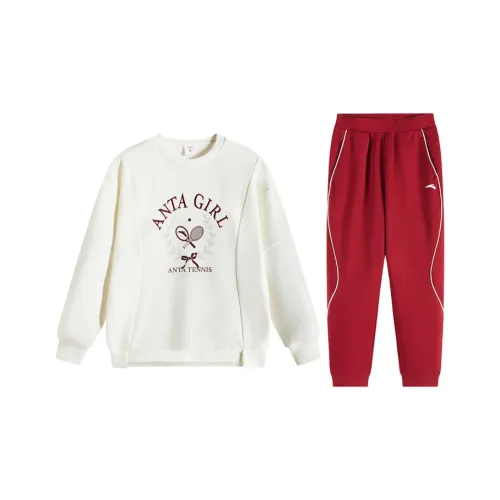 Antakids Повседневная спортивная одежда Айвори Белый Европейский Лист Красный Подростки