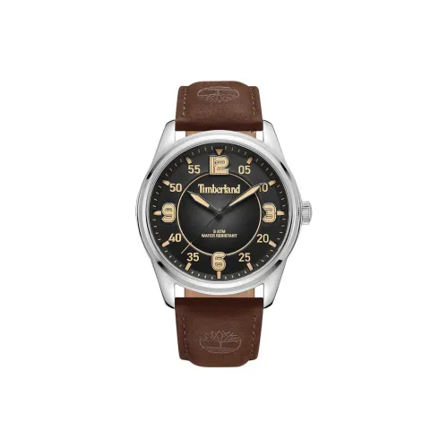 Timberland Наручные часы Кварцевый механизм Кожаный ремешок 45 мм Черный циферблат Мужские часы