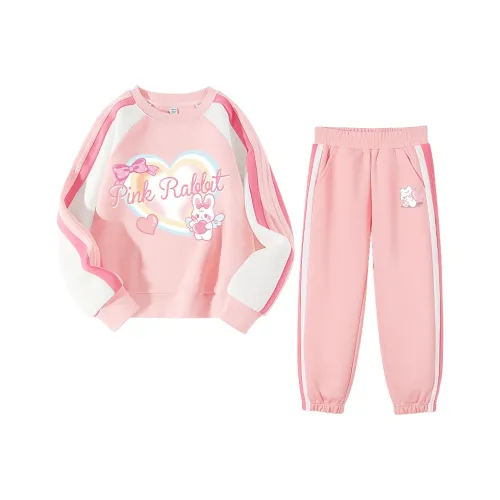 La Chapelle Kids Повседневная спортивная одежда Ледяной Пудра Пудра Сердце Кролик Ледяной Пудра Маленький Белый кот K Детский