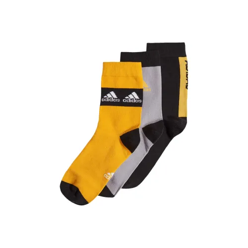 Adidas 3 шт Черный/серый/Желтый Kids Носки