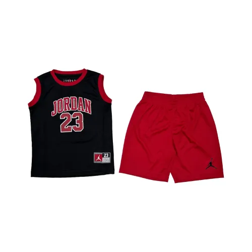 Джордан Повседневная спортивная одежда Глубокий черный Джордан Красный для детей 3-7 лет