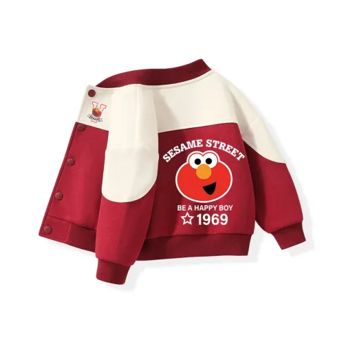 Улица Сезам Бейсбольная куртка Бургунди для детей 3-7 лет