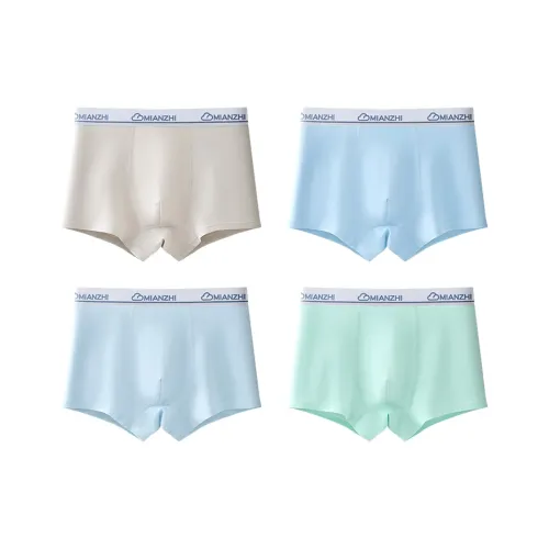 MIIOW Трусы 4 упаковки [Серебристо-серый + Светло-синий + Зеленый + Синий] Подростки