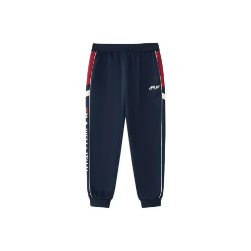 FILA KIDS Умеренный Детские тренировочные брюки Осень и зима Ночной Пилот Синий