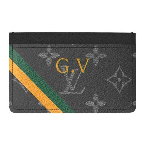 LOUIS VUITTON Monogram Eclipse Покрытый холст Картхолдер Унисекс Черный