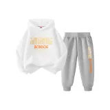 Комплект одежды (Пушистый белый топ + Пушистые серые штаны)