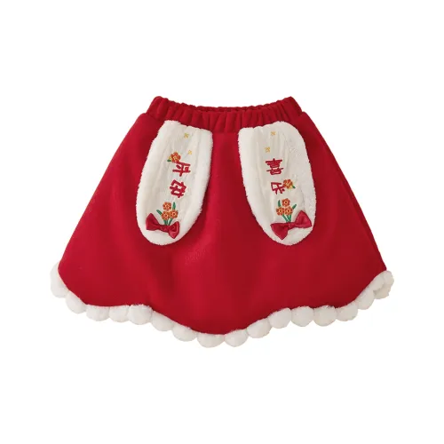 JELLYBABY Мультяшный узор толстая юбка осенне-зимняя для детей 3-7 лет красный