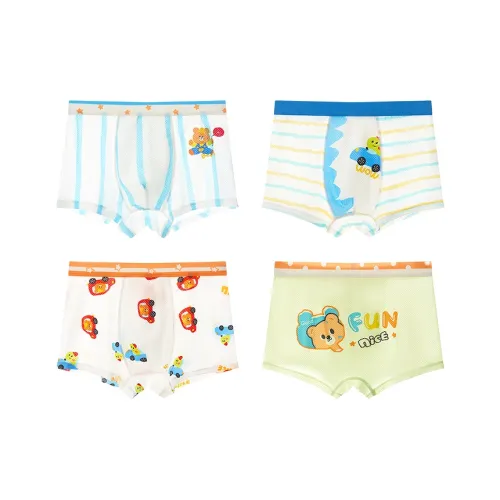 Top Melon Трусы 4 пачки 4 пачки [Белый + Зеленый + Белый + Белый] Детские