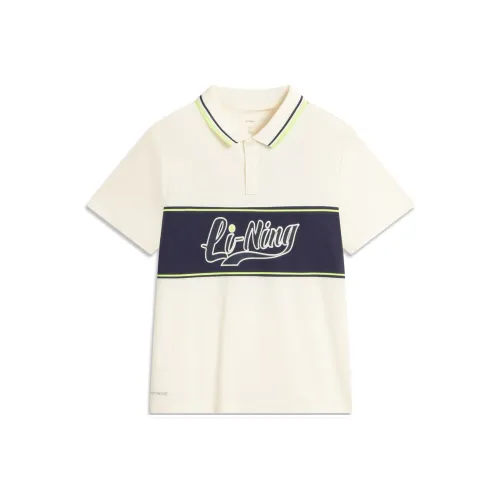 LINING YOUNG Поло Теннис SS25 Ванильный Белый Подростки