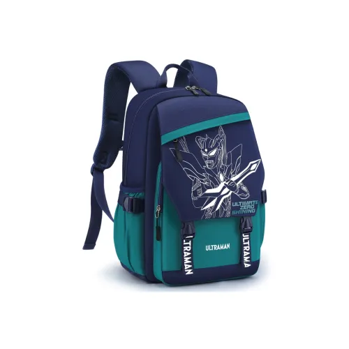 S.X ZEBRA Ультрамен Коллаборация Полиэстер Большая вместимость Легкий Защита позвоночника Рюкзак Стандартный Детский Темно-синий