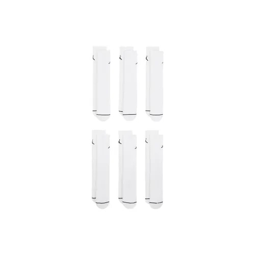 Джордан SS25 Высокие Носки Унисекс 6 Пачек Белые