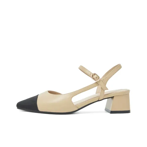 COMELY Грубый каблук Высокие каблуки 4CM Женские Абрикос Черный