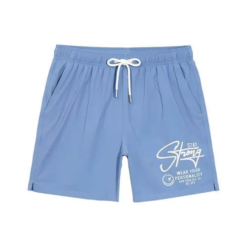 GAILANG Светло-сапфирово-синие эластичные мужские пляжные шорты
