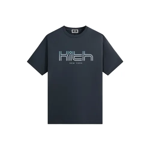 KITH Monday Program Collection New York Techno Логотип T-рубашка Мужская Темно-синяя