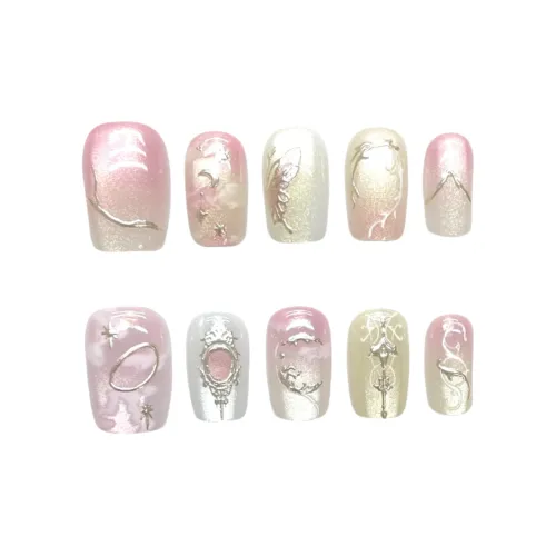 Gentle Welcome Darling Градиентный False Nail Короткий Многоцветный Smudge Стиль Instagram