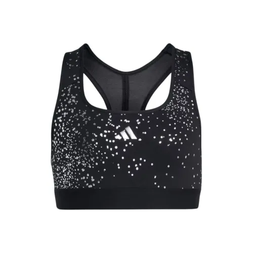 Adidas POWERREACTAEROREADY Бюстгальтер Детский Черный Серебристый Металл