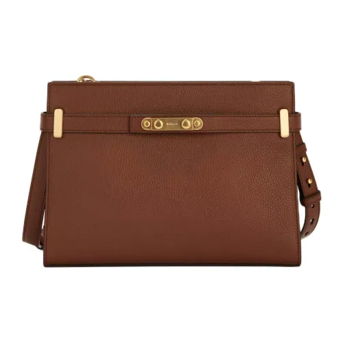 BALLY Матовая Телячья Кожа Плечевая Сумка Женская Коричневая