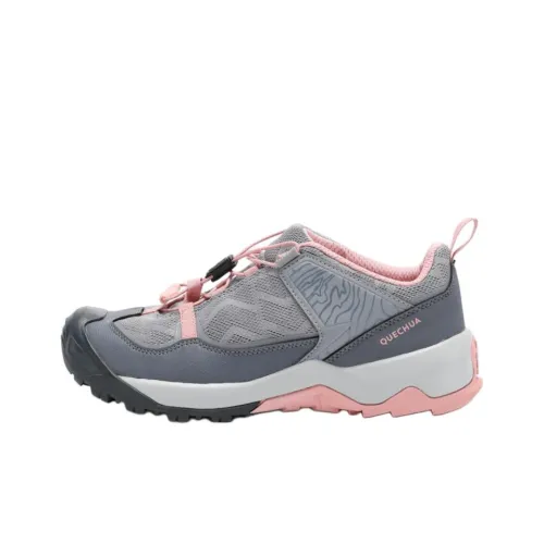 DECATHLON Противоскользящий Износостойкий Дышащий Низкий Топ Детская Туристическая Обувь Серый Розовый Подростки