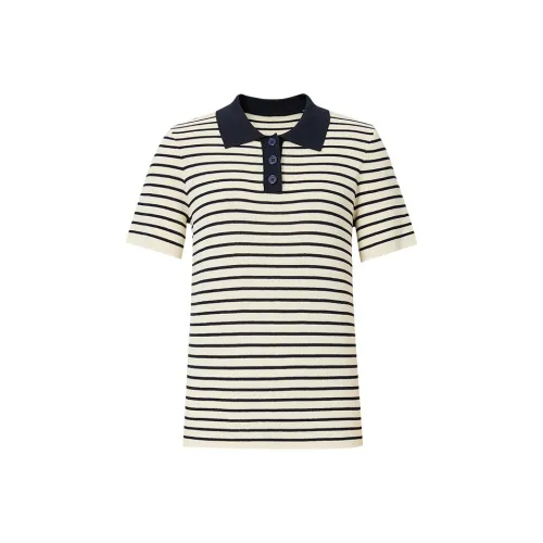 Hopeshow Темно-синий Синий Stripe 703 Женский Трикотаж