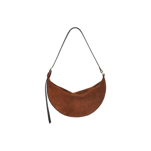 ALLSAINTS Замша Плечевая сумка Женская Коньячный коричневый