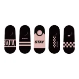 Городской шик стиль, черный, розовый, носки без видимого края, упаковка из 5 пар