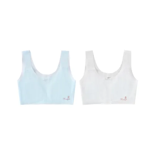 Montagut Однотонный Тонкий Бюстгальтер Подростки 2 упаковки