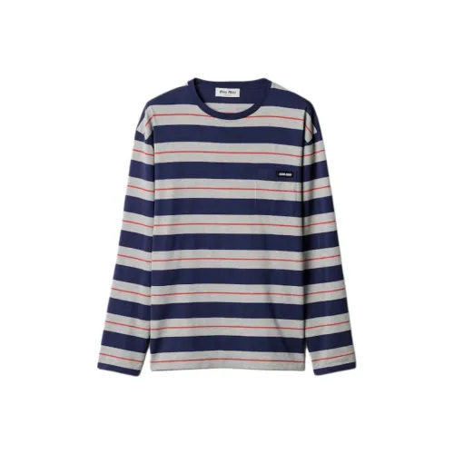 MIU MIU Рубашка с оборванным рукавом женская морской синий