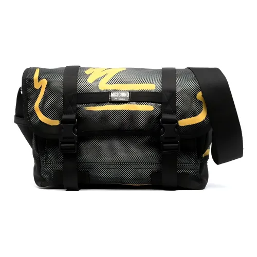 MOSCHINO Полиэстер Курьерская Сумка Сумка через плечо Мужская Темно-Серый