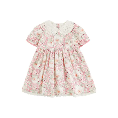 YOEHYAUL Платье Розовые цветы для детей 3-7 лет