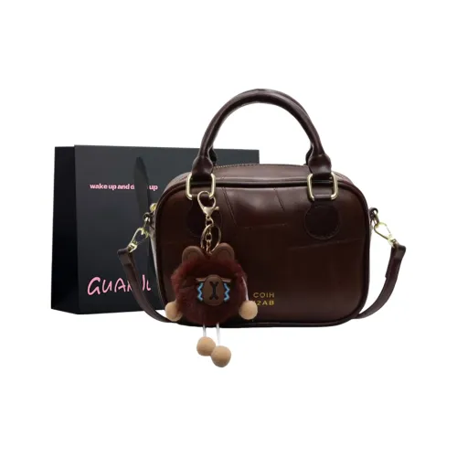 GUANJUNXIAOXIONG ПУ (полиуретан) KIDS Сумка Стандартная Детская Кофейный Бургунди Черный