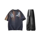 Комплект одежды (Топ темно-серый (320 г тяжелый) + штаны черные)