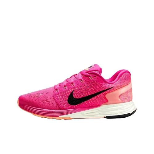 nike LunarGlide 7 Slip-resistant Abrasion-resistant Low Top Casual Running Shoes Women's Pink nike LunarGlide 7 Slip-resistant Abrasion-resistant Низкий Топ Повседневные Беговые Кроссовки Женские Розовые