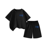 [Быстросохнущая одежда с коротким рукавом + быстросохнущие шорты] Черный + Черный