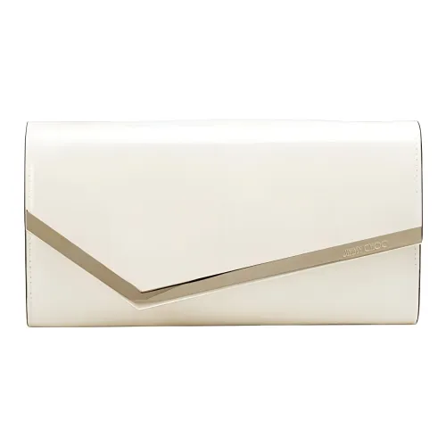 Jimmy Choo Лакированная кожа Одно плечо Через плечо Клатч Женские Латте Светло-золотой