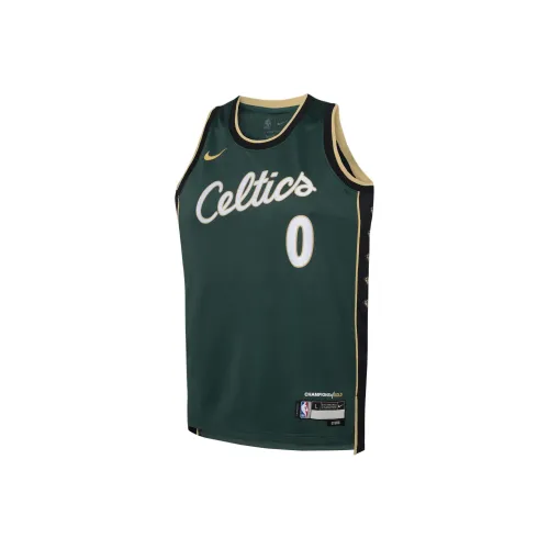 nike Майка Jayson Tatum Boston Celtics Городской Edition Профессиональный Зеленый Подростки