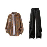 Orange Shirt + Black Pants  
Оранжевая рубашка + черные штаны