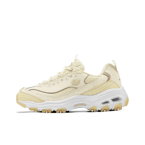 Skechers D'LITES 1,0 Устойчивые к истиранию Легкие Увеличивающие Высоту Низкие Кроссовки с Толстой Подошвой Женские Светло-Желтые