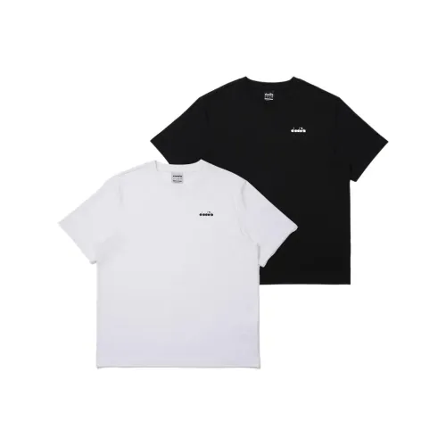 Diadora 2 шт Черный+Белый Унисекс T Рубашки