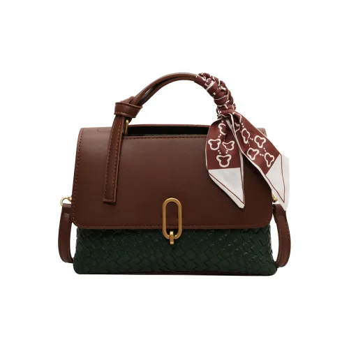 TOUTSEUL YOLO ПУ (полиуретан) Одно плечо Сумка Стандартная Женская Черная Коричневая и Белая Кофейная и Зеленая