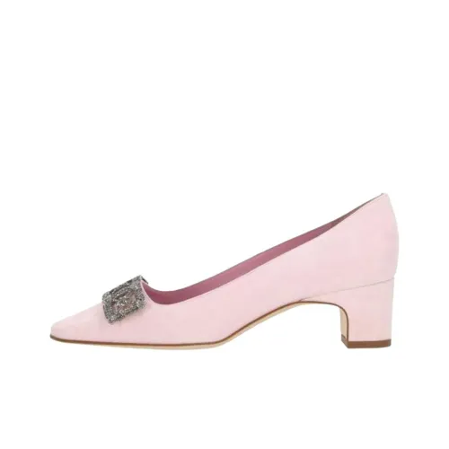MANOLO BLAHNIK Грубый каблук Высокие каблуки Женские Розовый